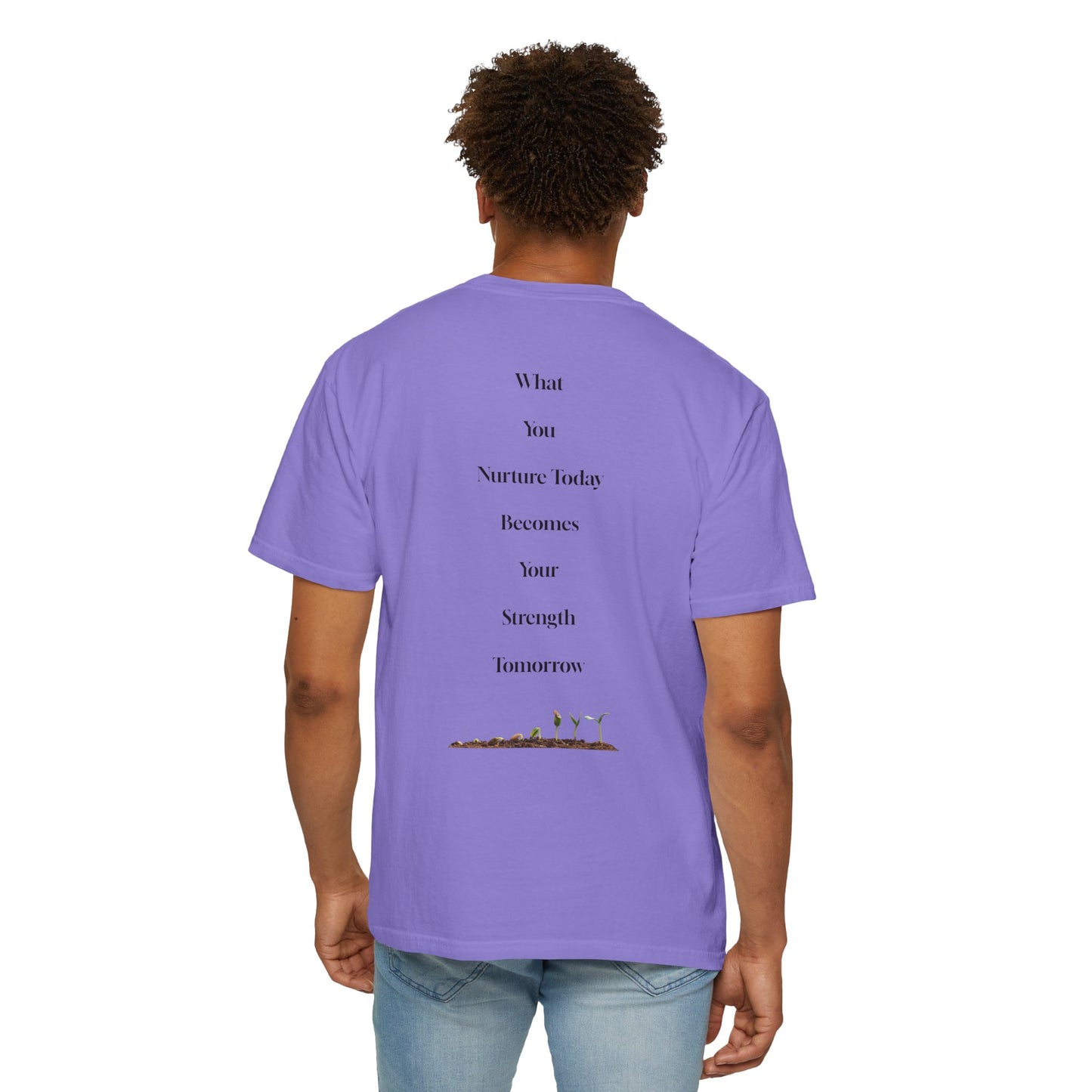 The Power of Words Collection - "Nurture" with Growing Plant Unisex Soft-style T-Shirt