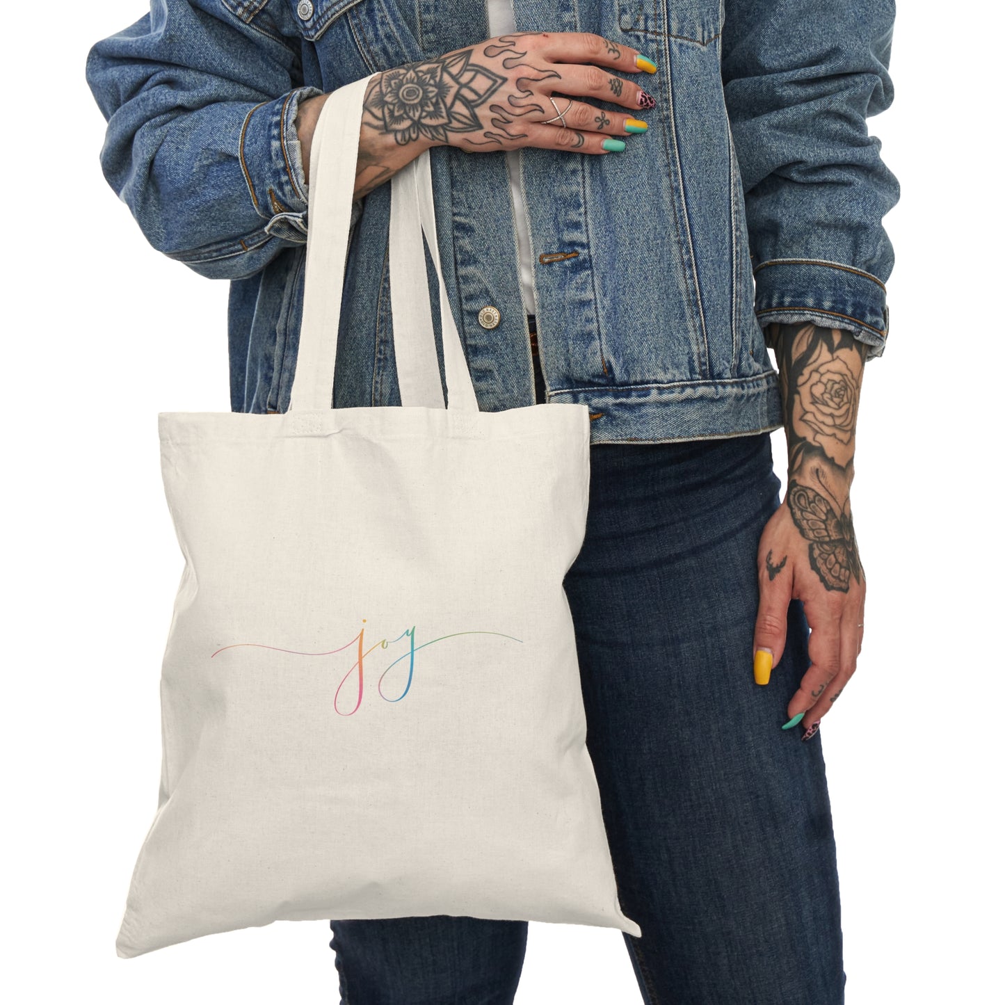 "JOY" Natural Canvas Tote Bag