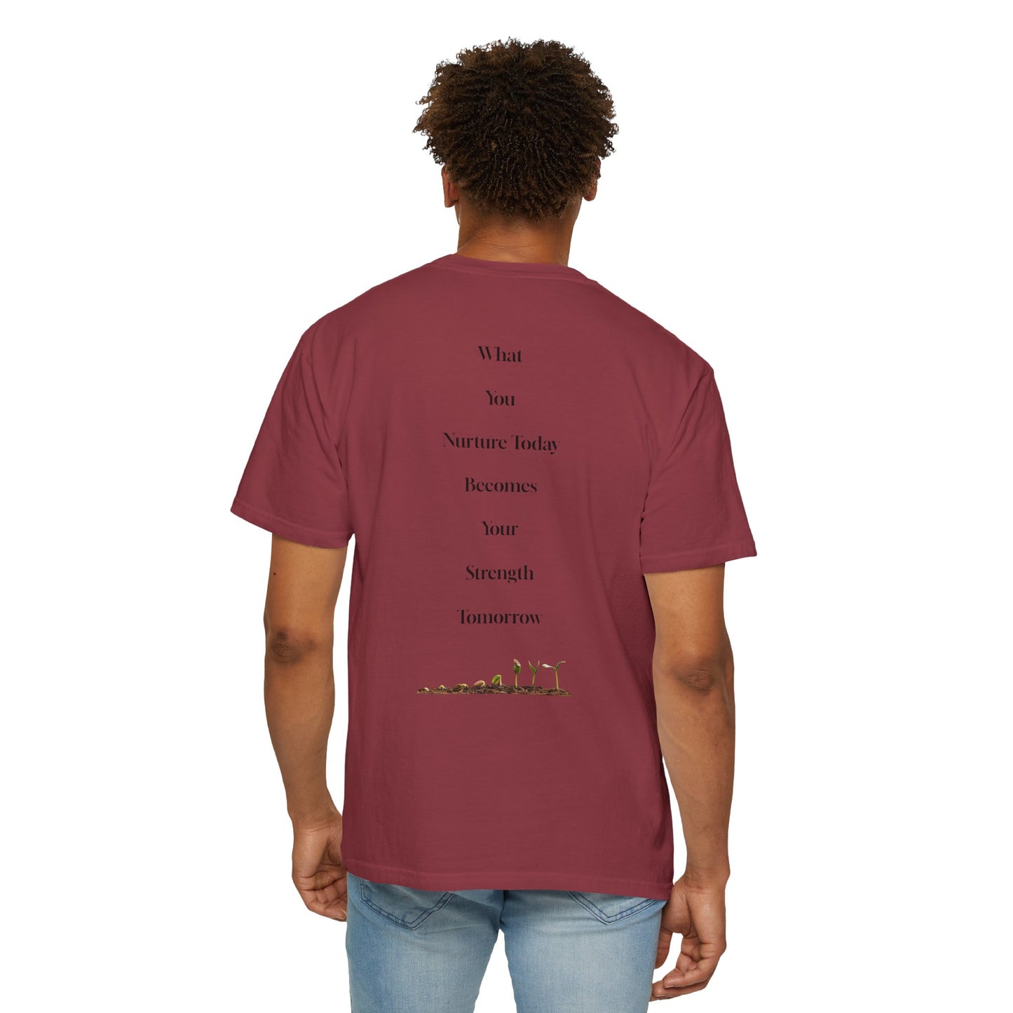 The Power of Words Collection - "Nurture" with Growing Plant Unisex Soft-style T-Shirt