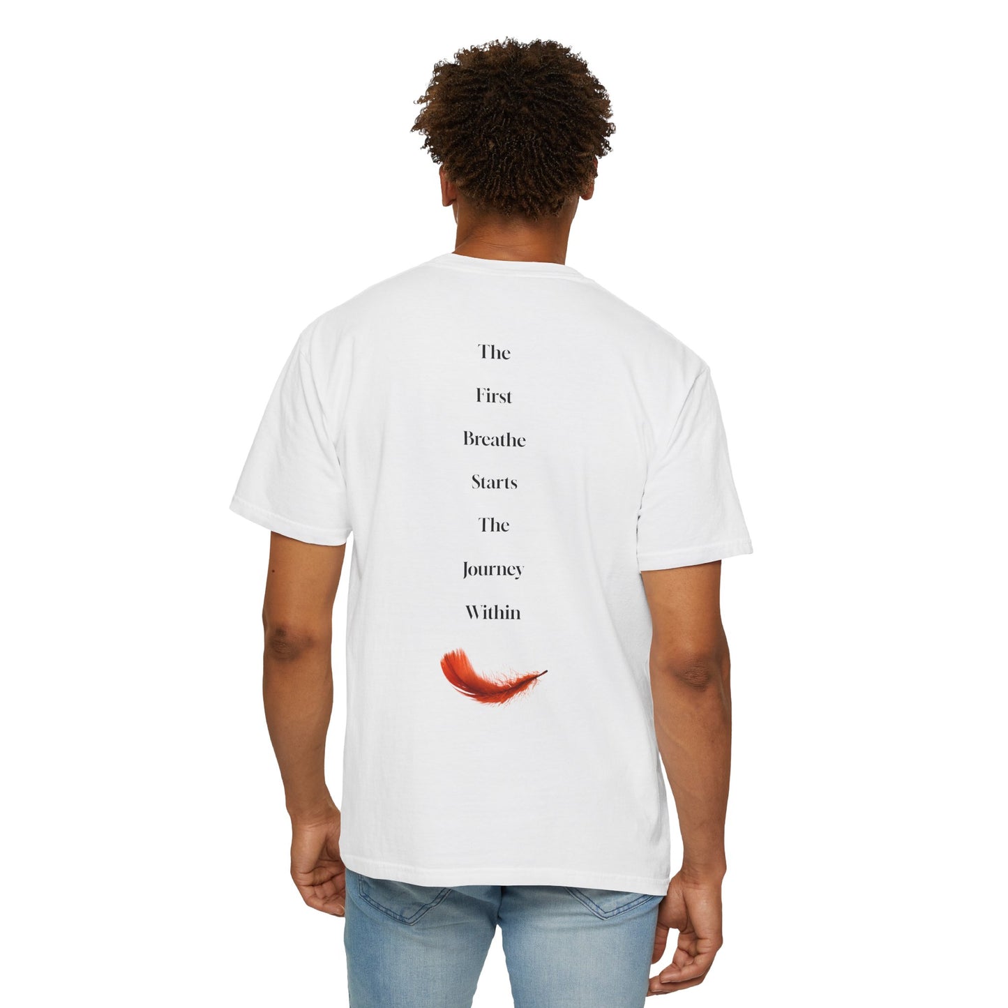 The Power of Words Collection - "Breathe" with Feather Unisex Soft-style T-Shirt