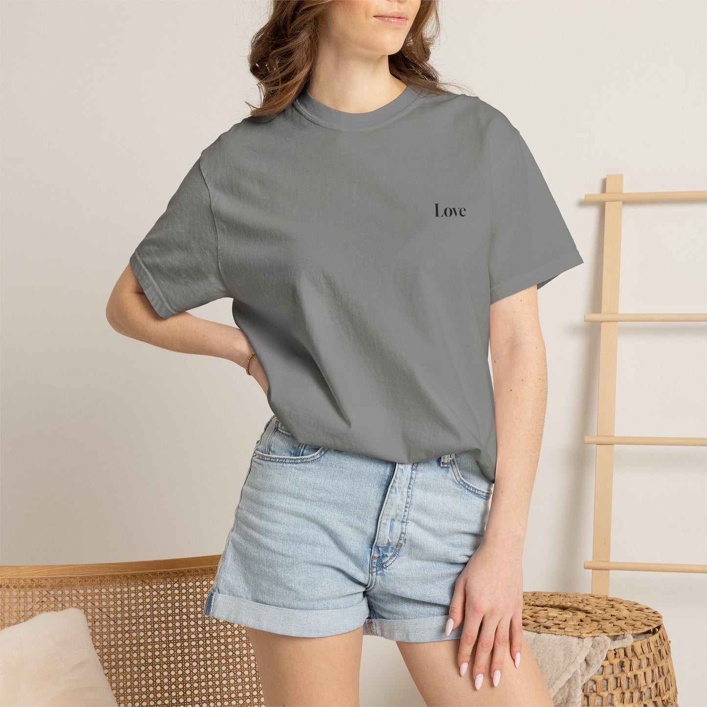 The Power of Words Collection - "Love" with Earth Heart Unisex Soft-style T-Shirt