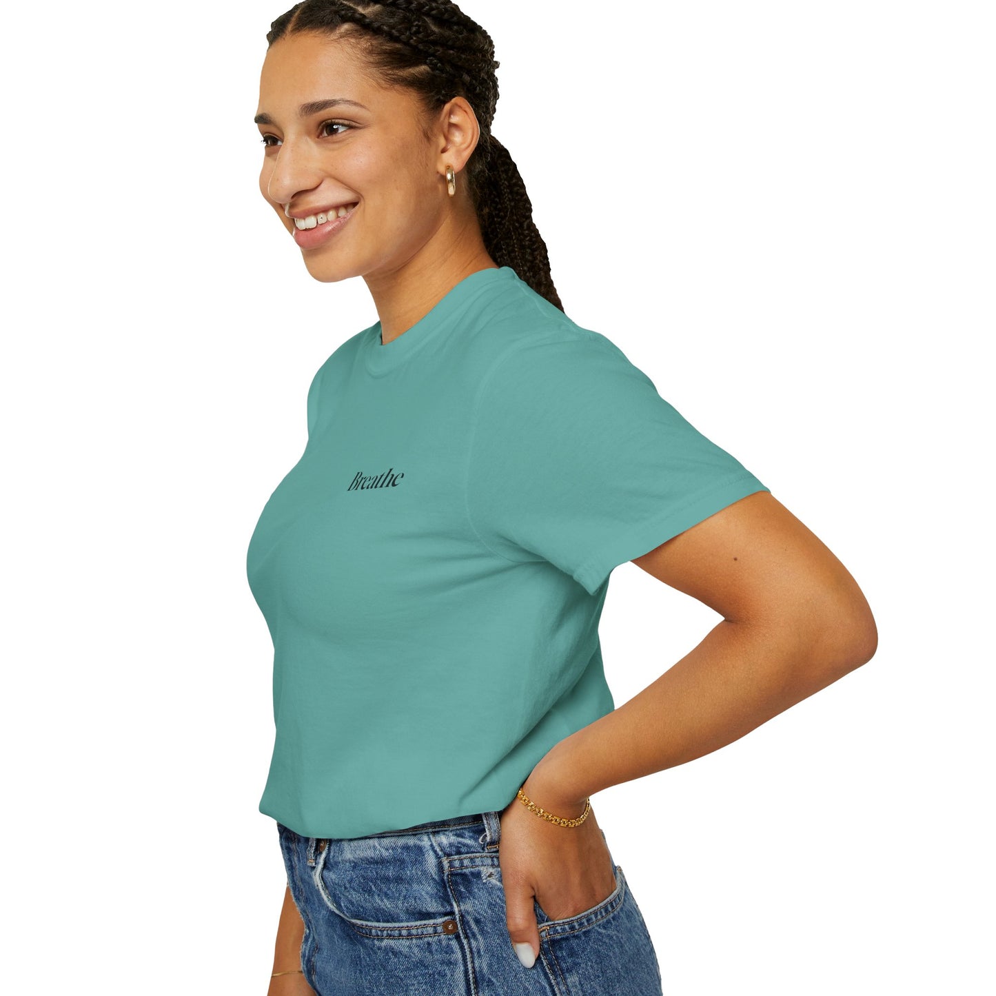 The Power of Words Collection - "Breathe" with Feather Unisex Soft-style T-Shirt