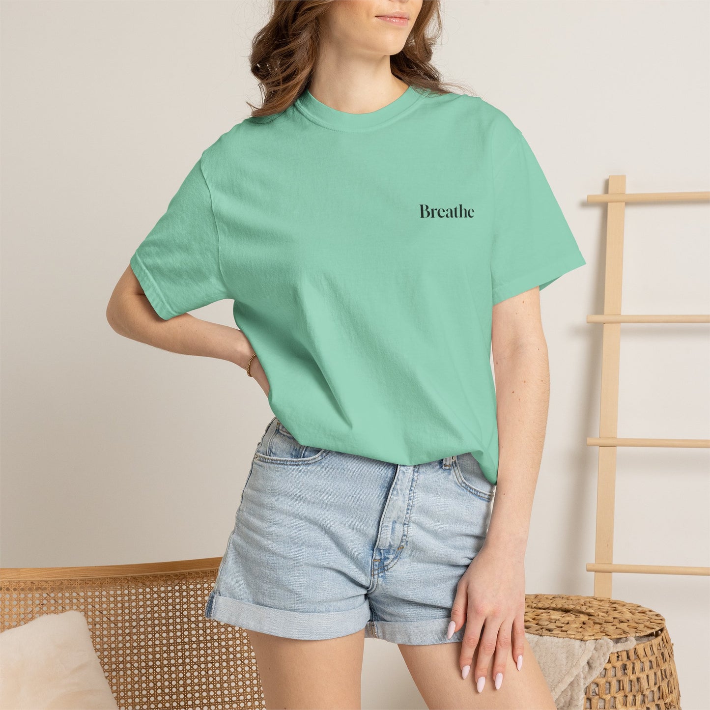 The Power of Words Collection - "Breathe" with Feather Unisex Soft-style T-Shirt