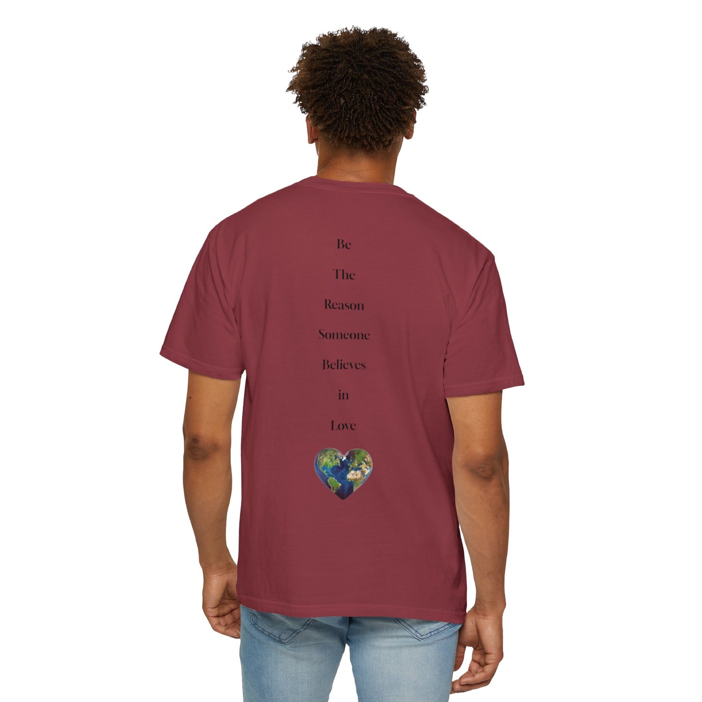 The Power of Words Collection - "Love" with Earth Heart Unisex Soft-style T-Shirt