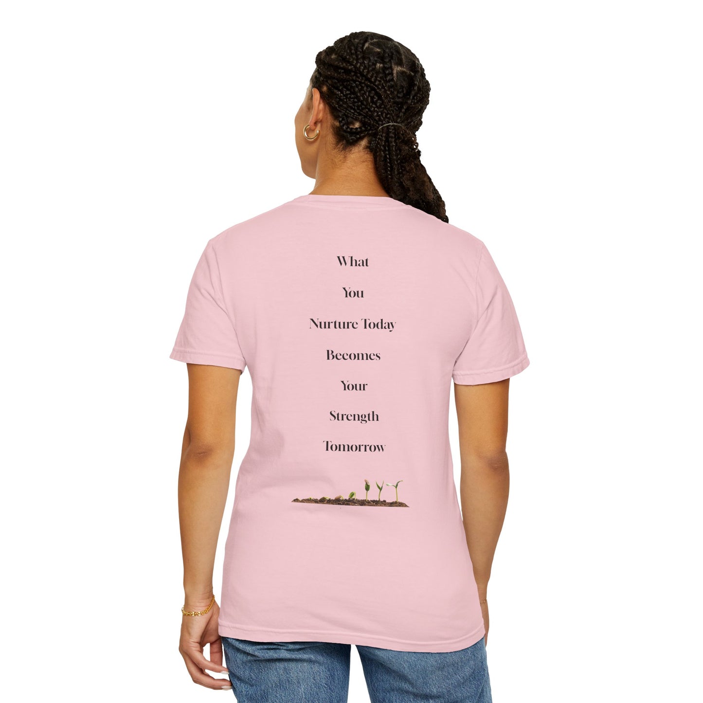 The Power of Words Collection - "Nurture" with Growing Plant Unisex Soft-style T-Shirt