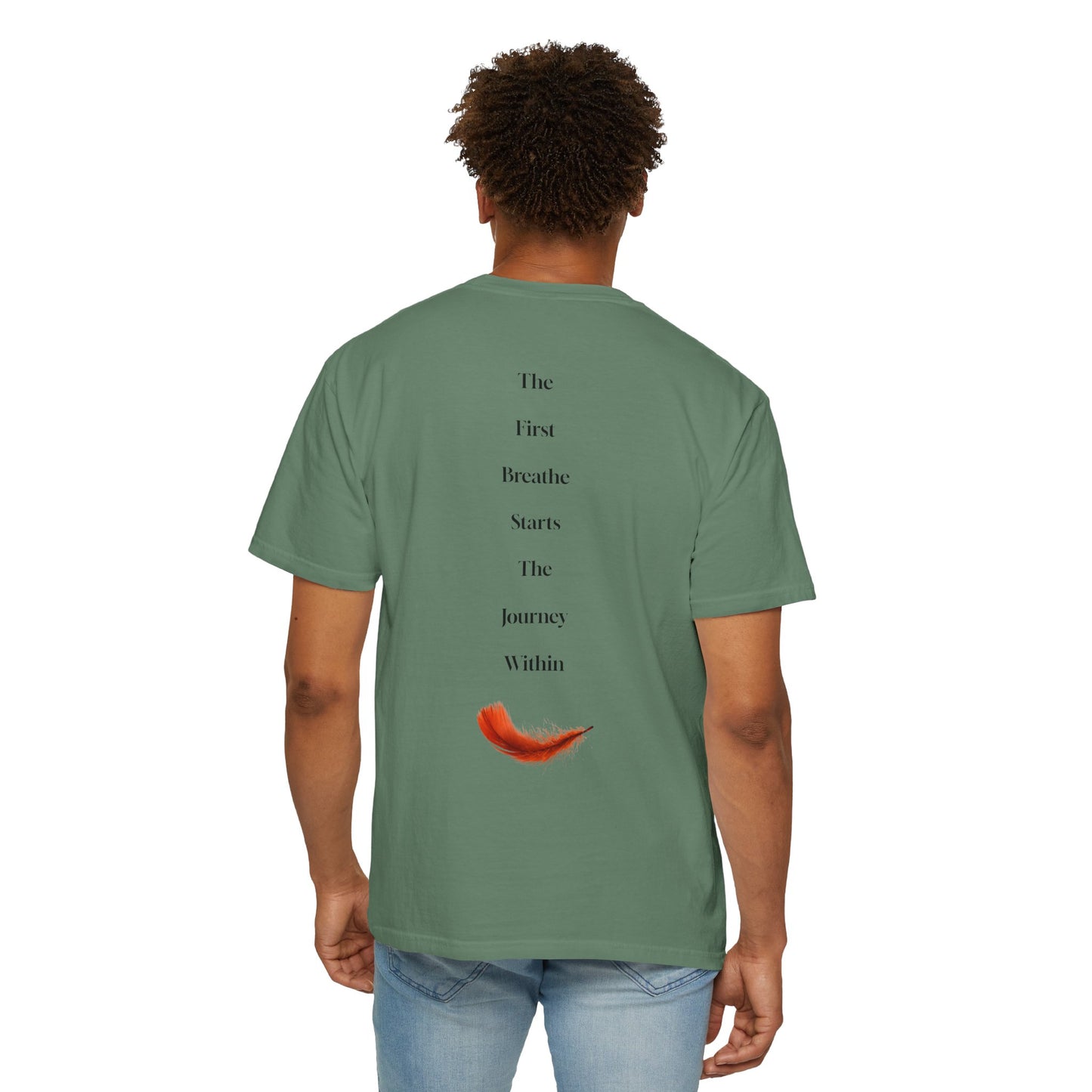 The Power of Words Collection - "Breathe" with Feather Unisex Soft-style T-Shirt