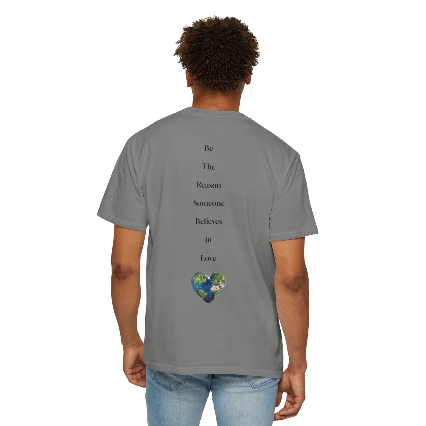 The Power of Words Collection - "Love" with Earth Heart Unisex Soft-style T-Shirt