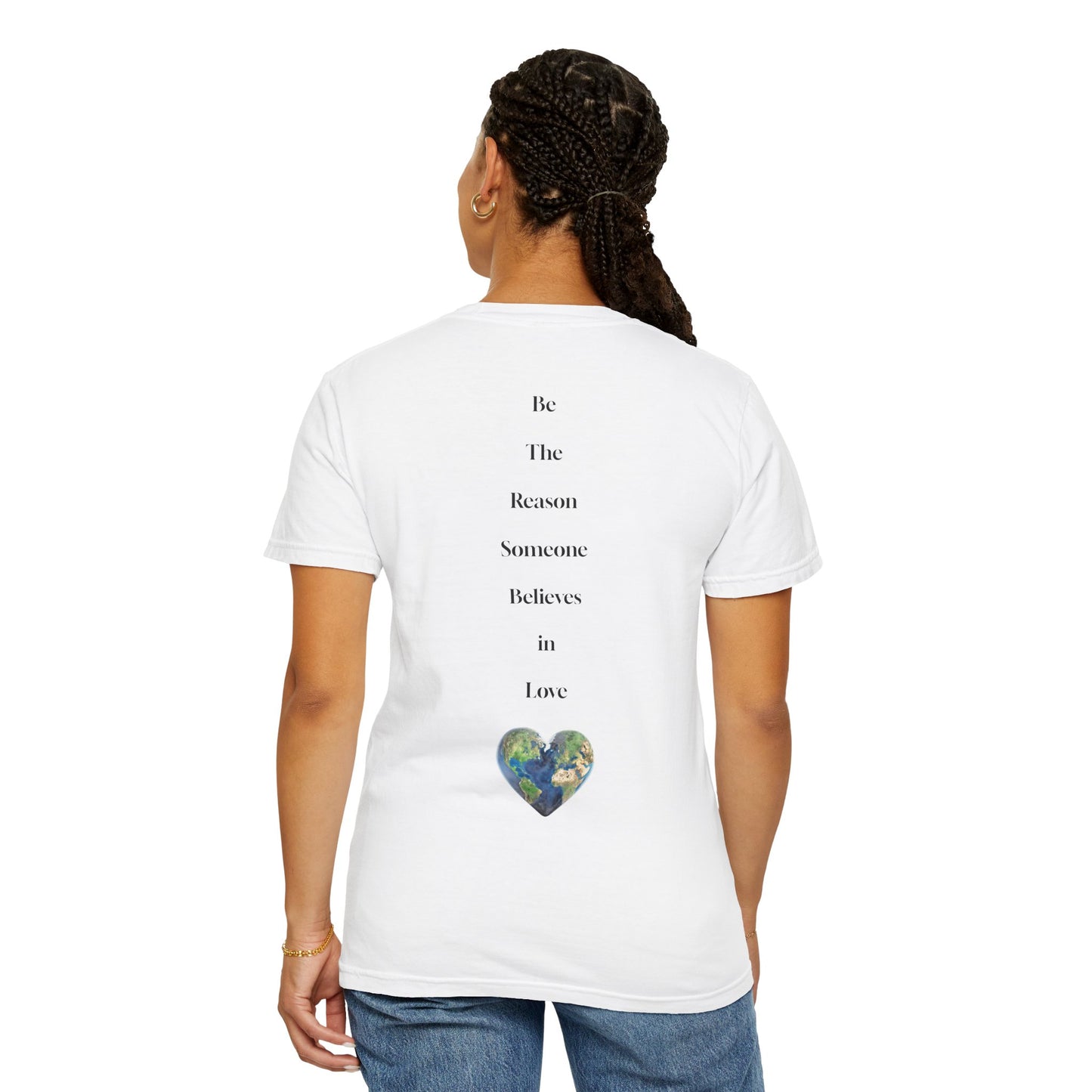 The Power of Words Collection - "Love" with Earth Heart Unisex Soft-style T-Shirt