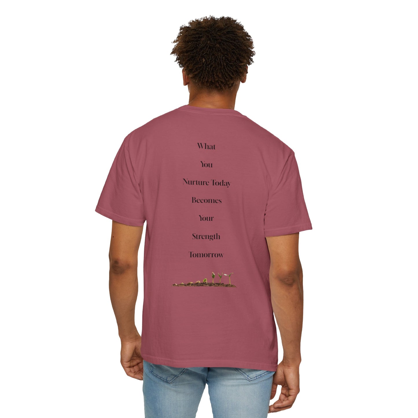 The Power of Words Collection - "Nurture" with Growing Plant Unisex Soft-style T-Shirt