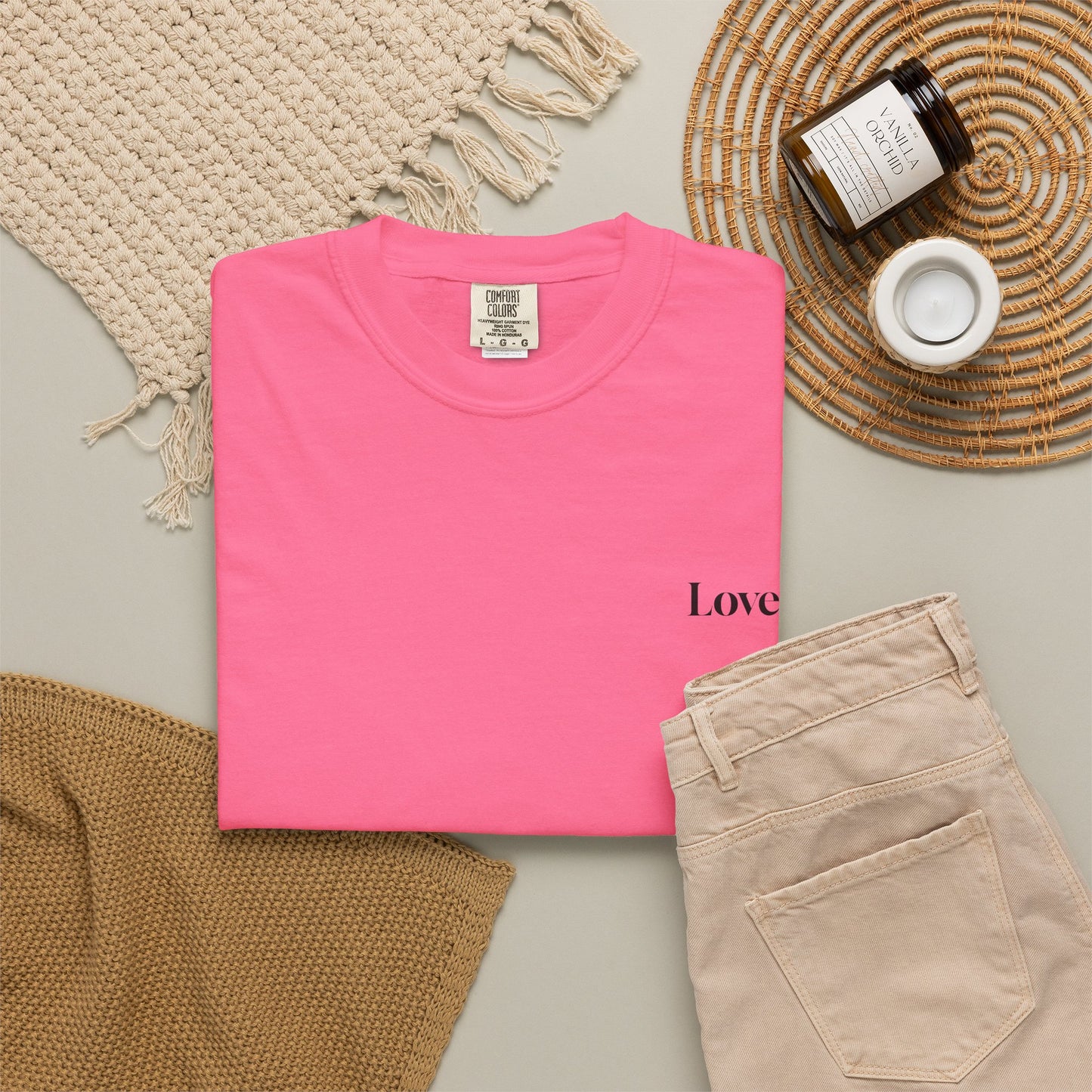 The Power of Words Collection - "Love" with Earth Heart Unisex Soft-style T-Shirt