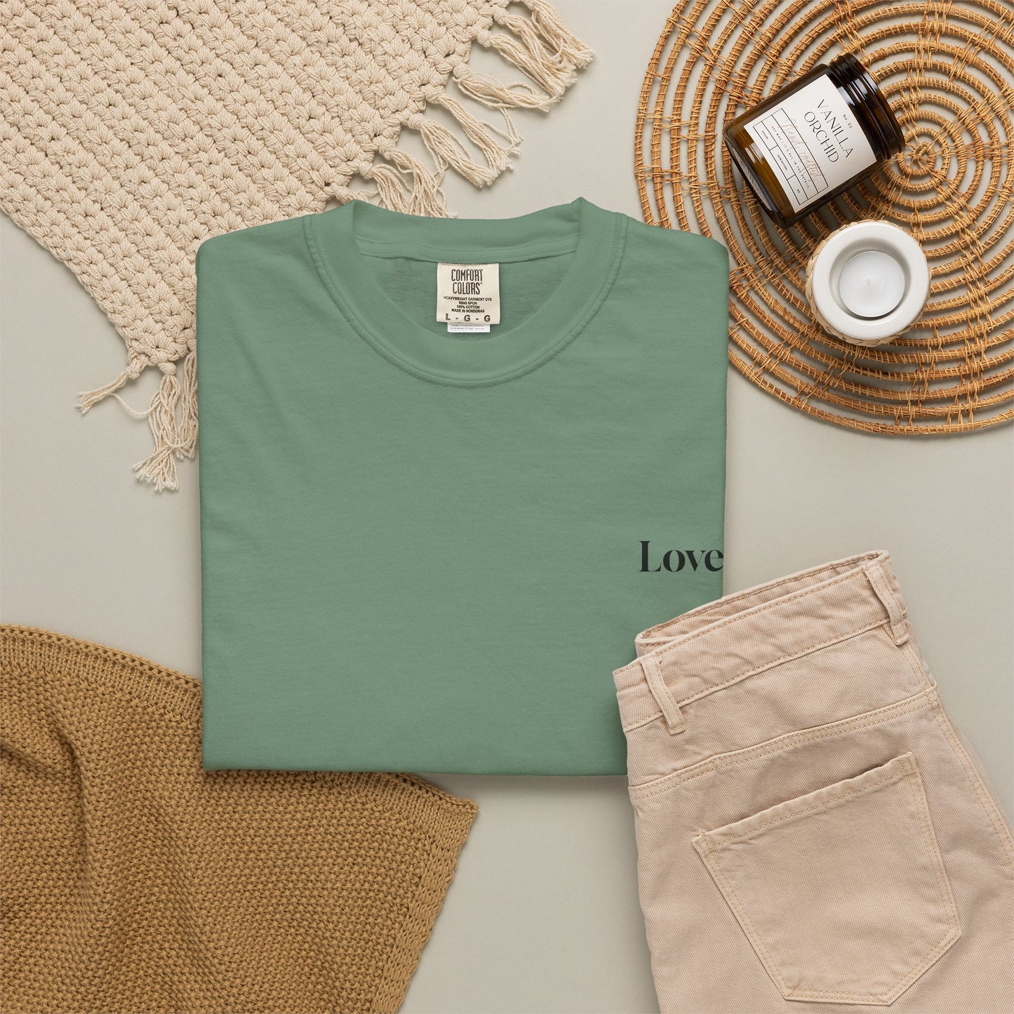 The Power of Words Collection - "Love" with Earth Heart Unisex Soft-style T-Shirt