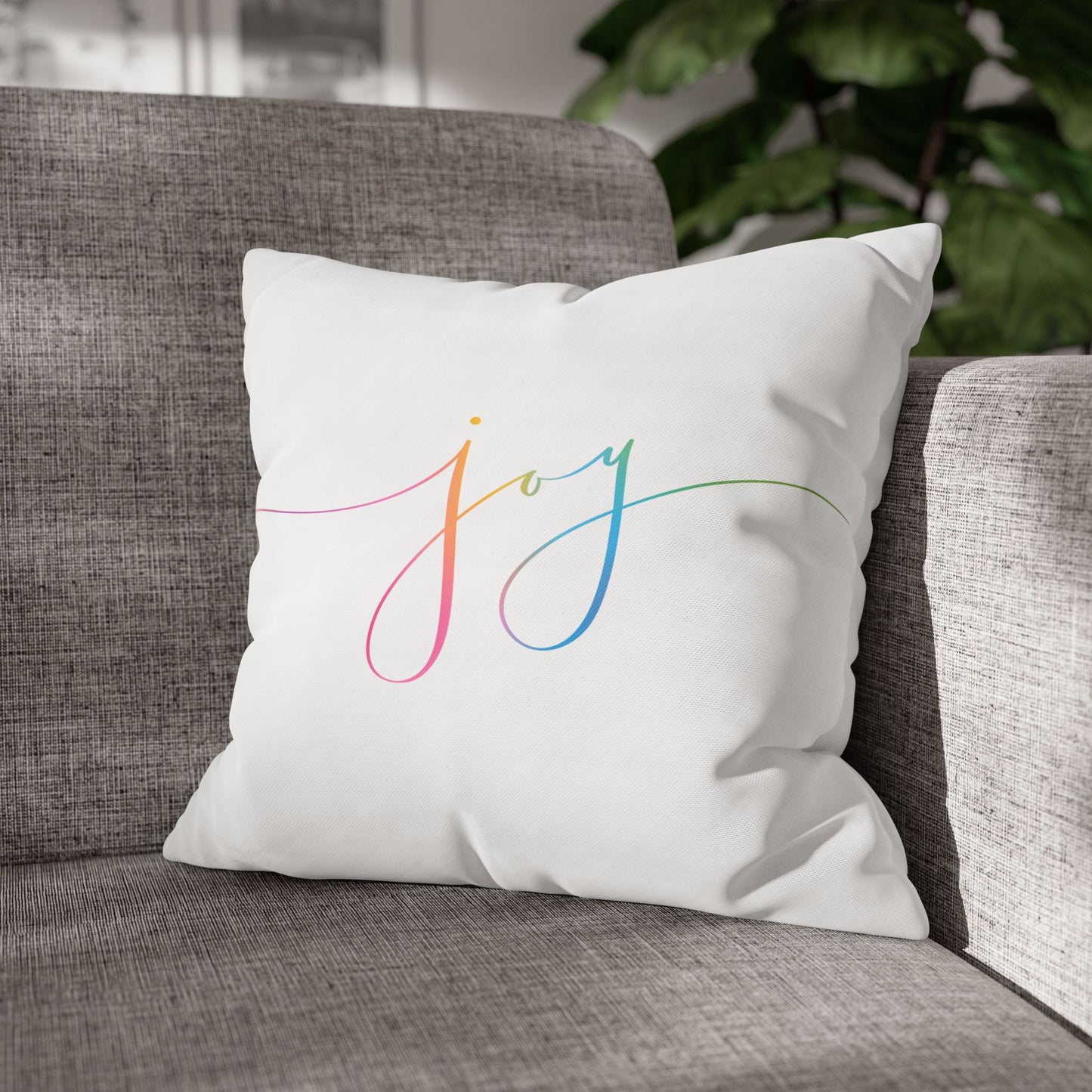 "Joy" and Earth Heart Decorative Pillow Cover