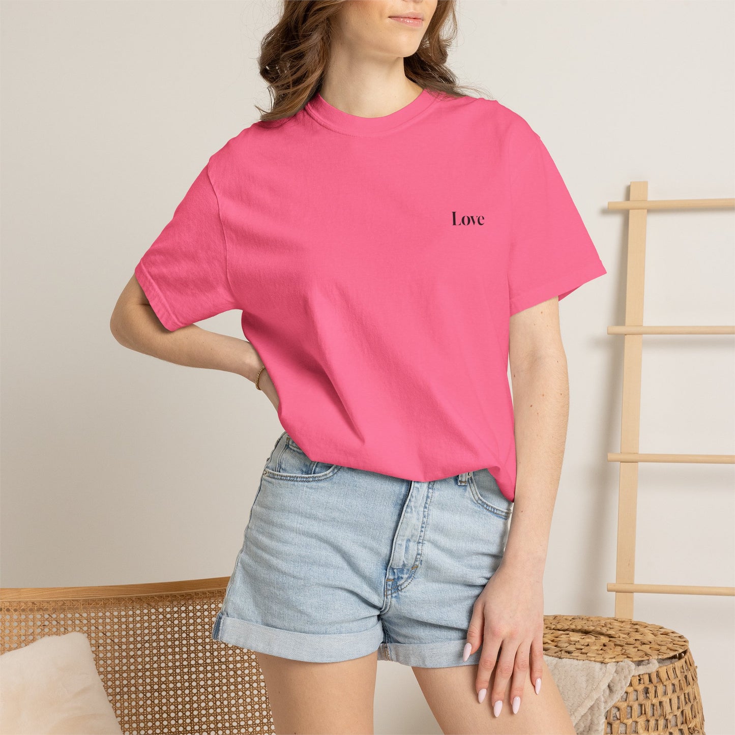 The Power of Words Collection - "Love" with Earth Heart Unisex Soft-style T-Shirt