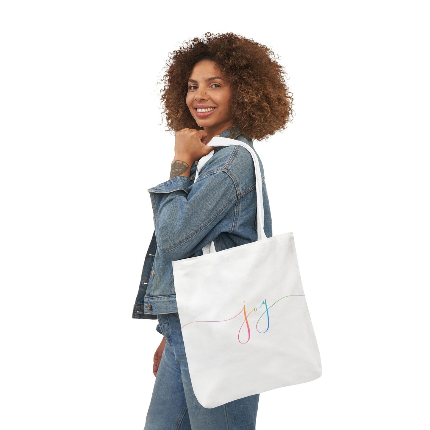 "JOY" Heart Earth Canvas Tote