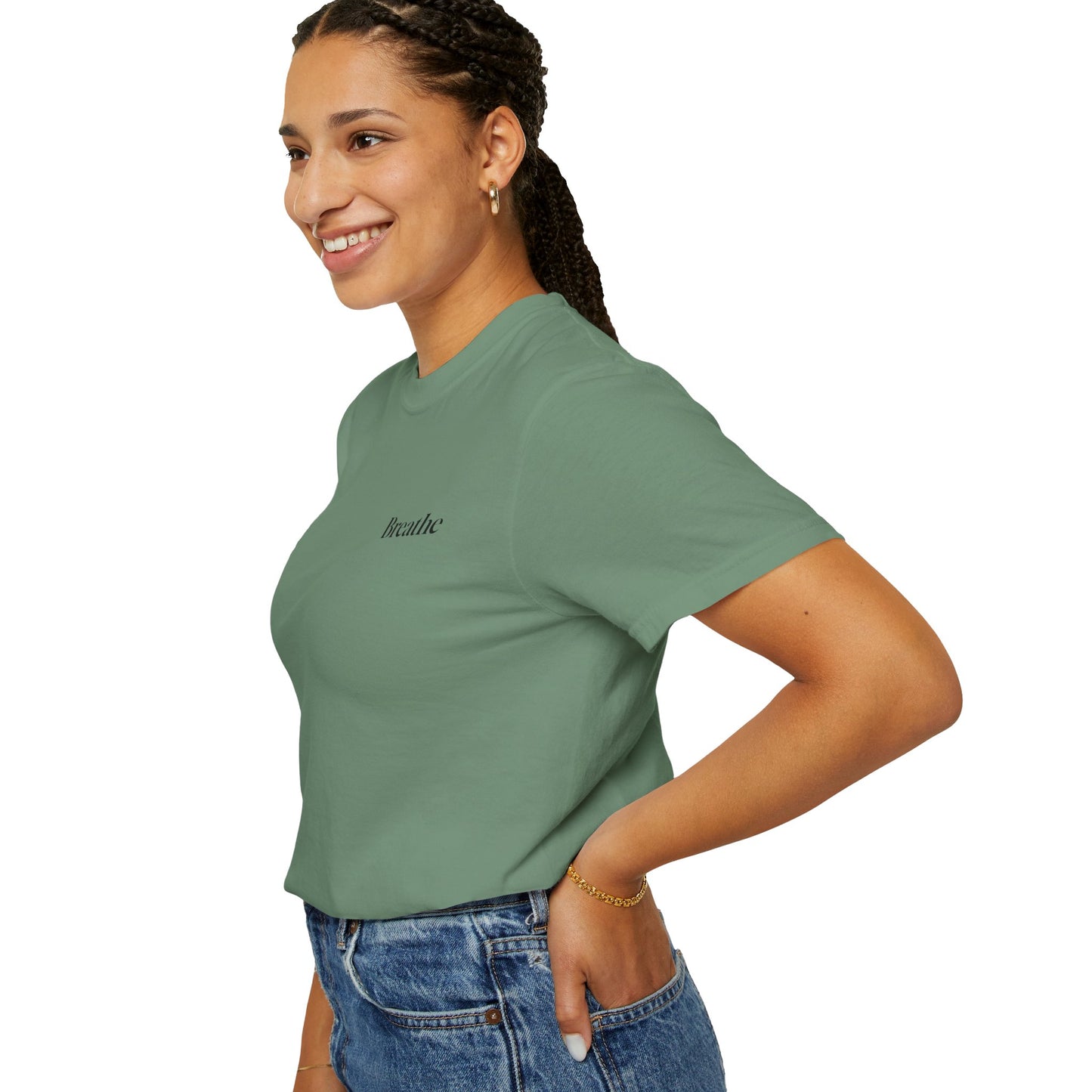 The Power of Words Collection - "Breathe" with Feather Unisex Soft-style T-Shirt